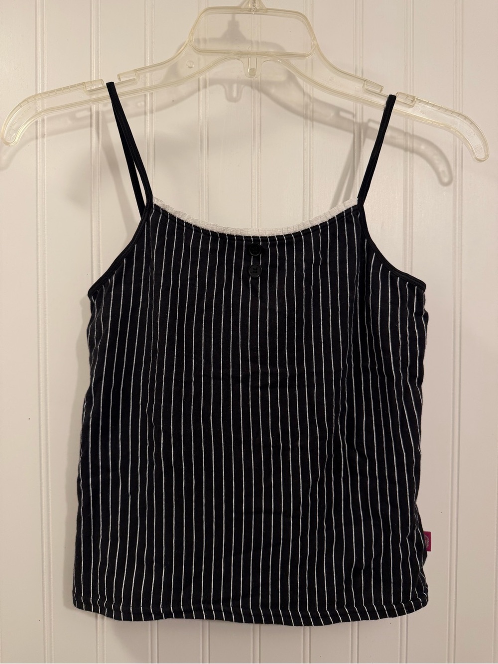 y2k black & white striped tank top